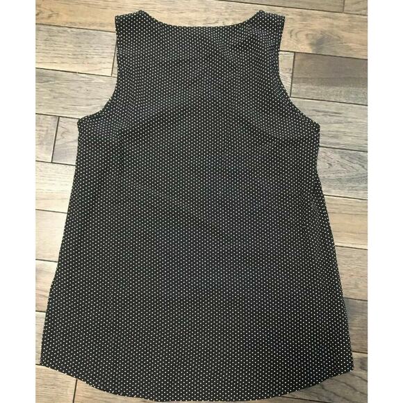 J JILL Womens Tank Top Sleeveless Shirt Size XS Black & White Pin Dot, Scoop - Picture 2 of 5